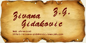 Živana Gidaković vizit kartica